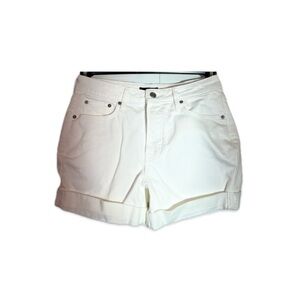 Free Assembly High Waist White Denim Shorts with Rolled Hem Size 6